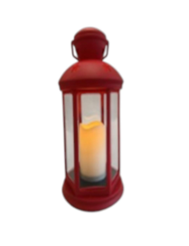 LANTERNA C/CANDELA 14x14x29cm ROSSA