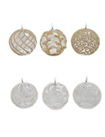 L.ORO/BIANCO CANDELA SFERA 15cm C/LUCE