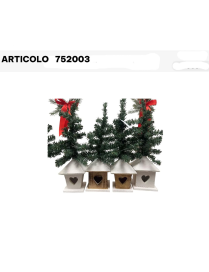 CASETTA C/ALBERO 15cm C/LUCE C/STELLA/CU