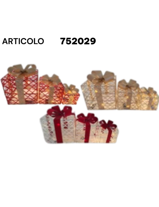 L.LUM. PACCO REGALO 3pz C/LUCI 752029