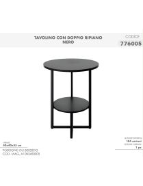 TAVOLINO DOPPIO RIP. 40x40x55 NERO