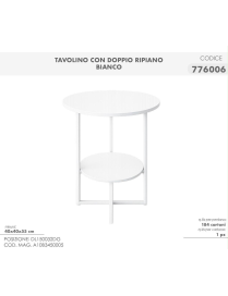 TAVOLINO DOPPIO RIP. 40x40x55 BIANCO