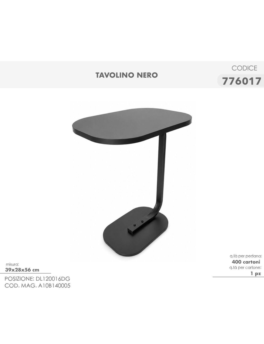 TAVOLINO 39x28x56cm NERO