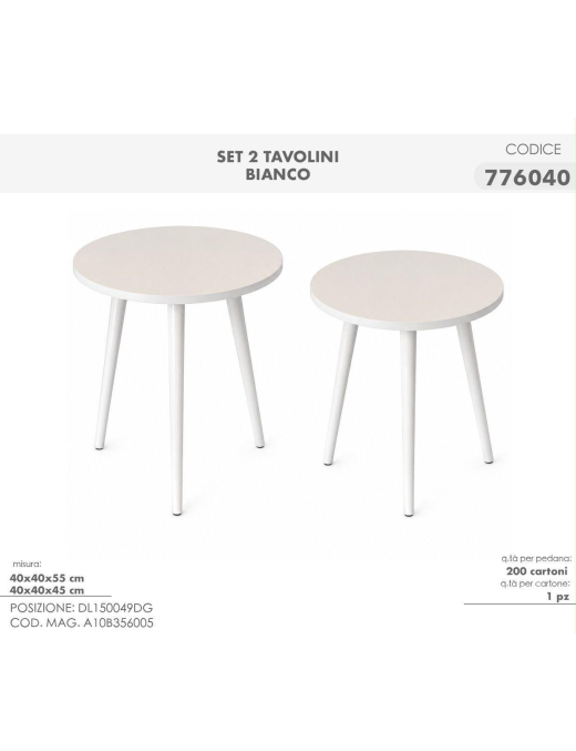TAVOLINO SET 2pz BIANCO