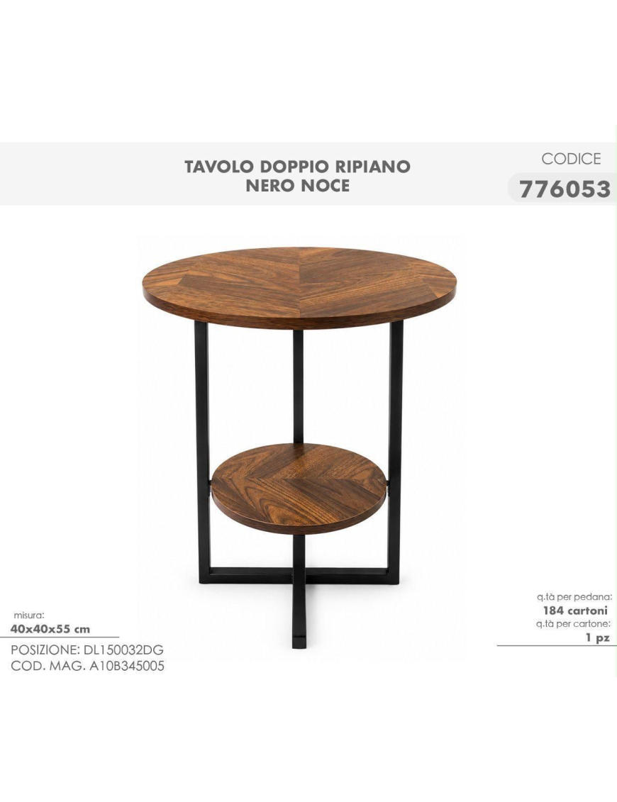 TAVOLINO DOPPIO RIP. 40x40x55 NOCE