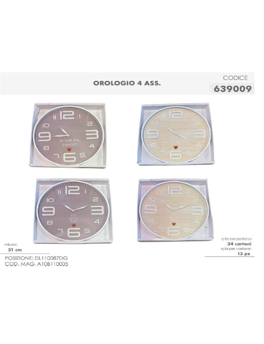 OROLOGIO PARETE 31cm 639009