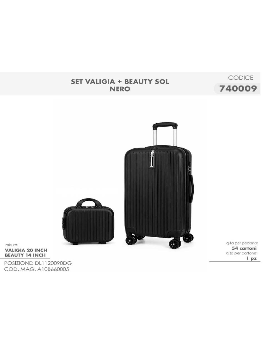 L.TRAVEL TROLLEY+BEAUTY SOL NERO