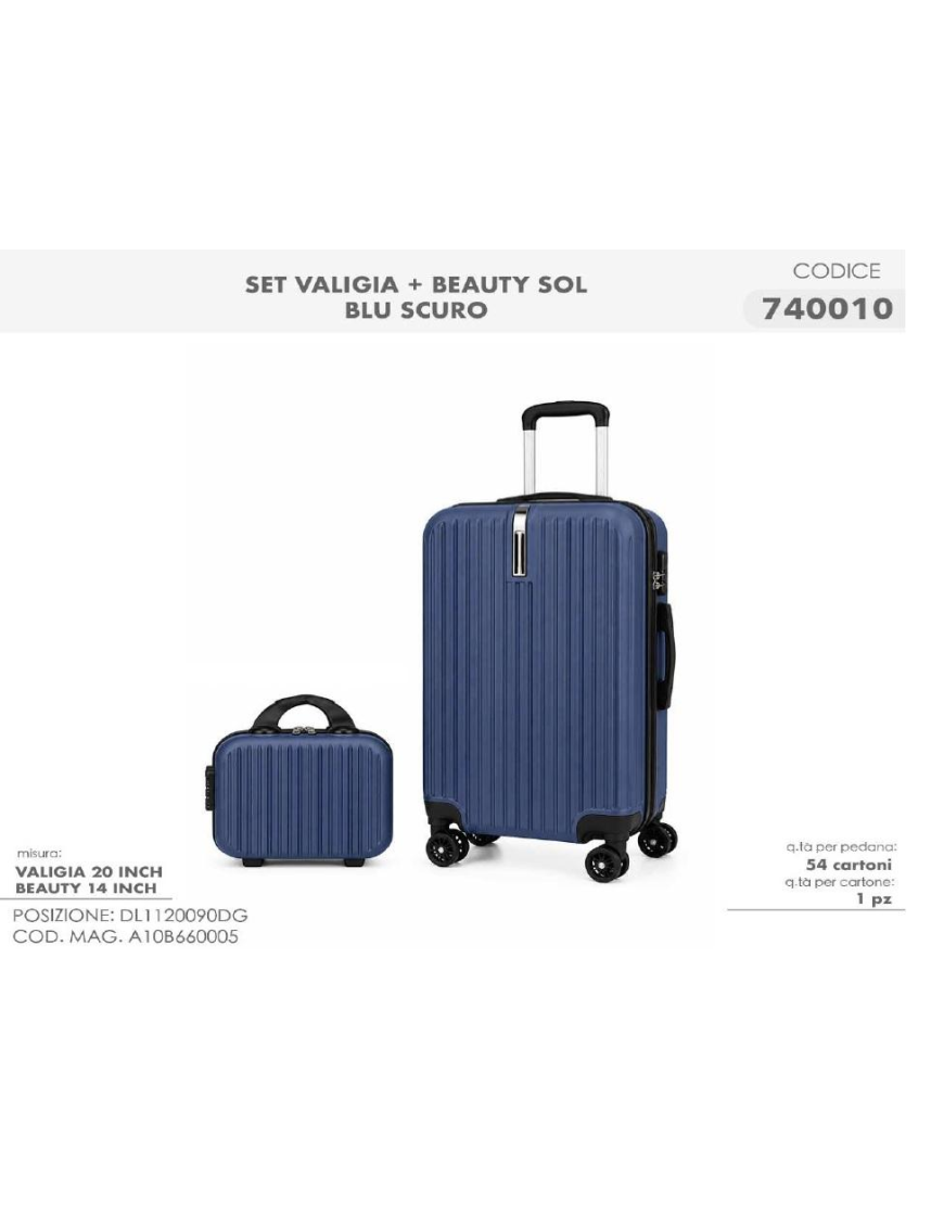 L.TRAVEL TROLLEY+BEAUTY SOL BLU