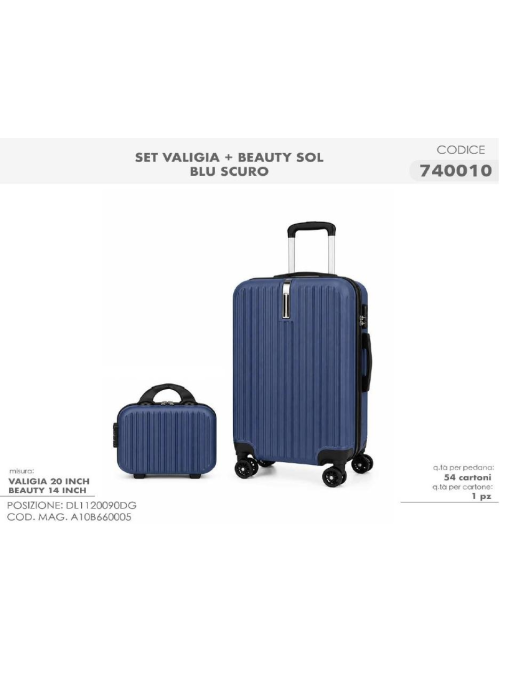 L.TRAVEL TROLLEY+BEAUTY SOL BLU