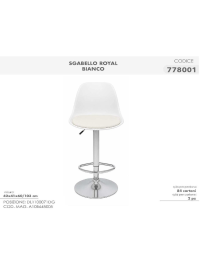 SGABELLO ROYAL 2pz 42x41x60cm BIANCO