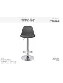 SGABELLO ROYAL 2pz 42x41x60cm GRIGIO SCU