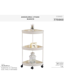 CARRELLO BIANCO ANG. 3 PIANI 36x26x60cm