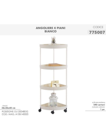 CARRELLO BIANCO ANG. 4 PIANI 36x26x85cm