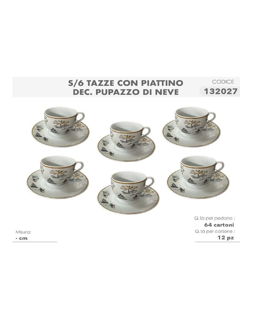 L.PUPAZZO NEVE SERV.CAFFE' 6pz C/P