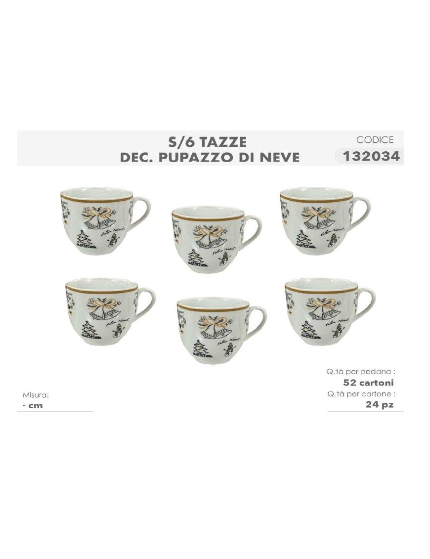 L.PUPAZZO NEVE SERV.CAFFE' 6pz S/P