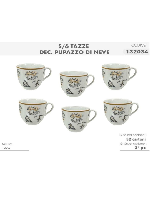 L.PUPAZZO NEVE SERV.CAFFE' 6pz S/P