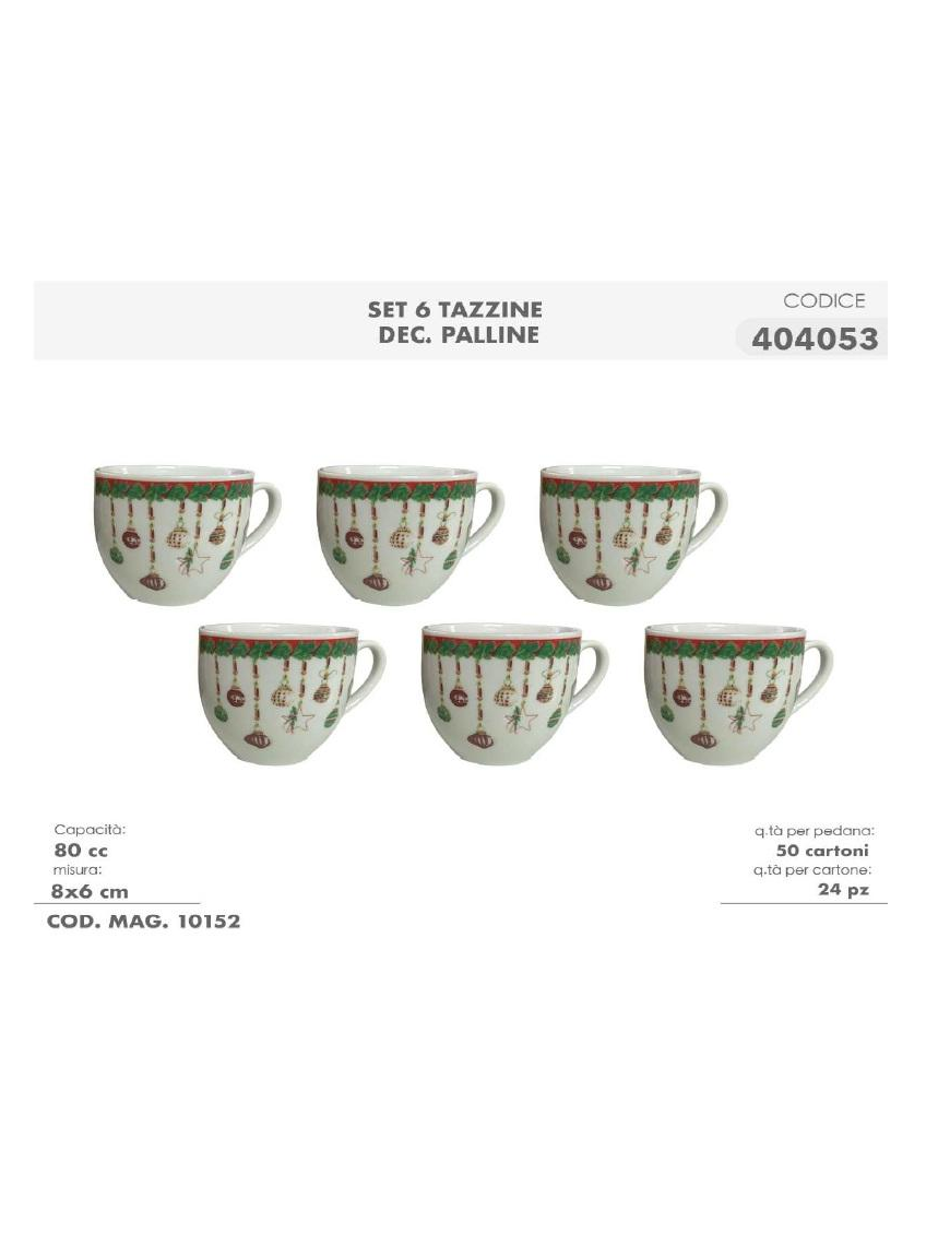 L.PALLINE SERV.CAFFE' 6pz S/P