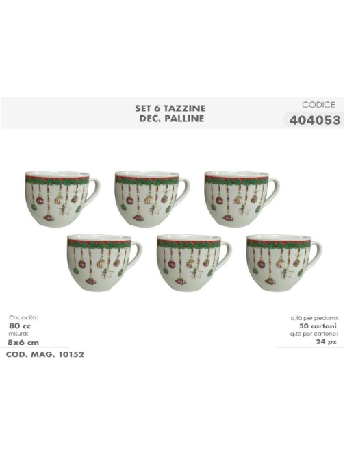 L.PALLINE SERV.CAFFE' 6pz S/P