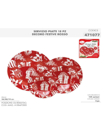 L.DEC.FESTIVE ROSSO SERV.TAVOLA 18pz