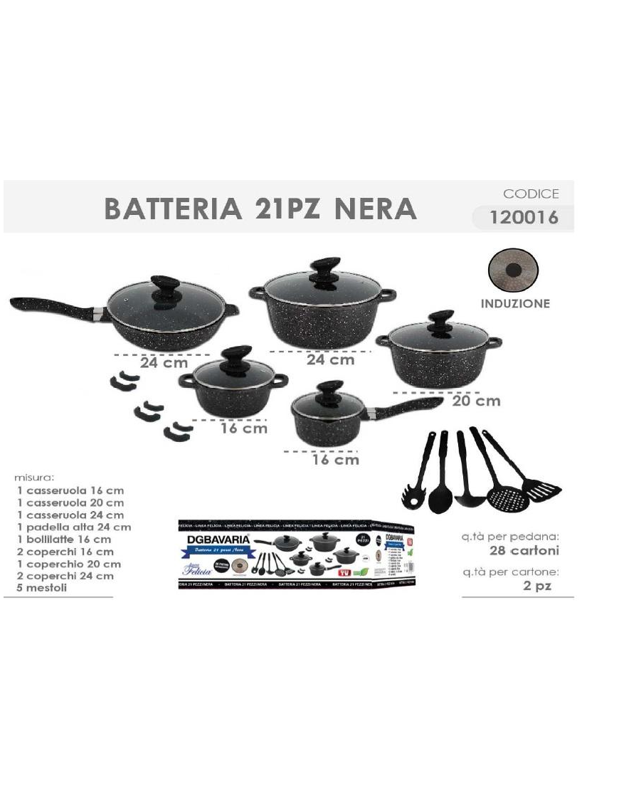 BATTERIA 21pz NERE 120016