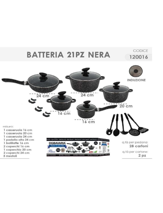 BATTERIA 21pz NERE 120016