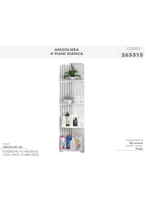 WHITE ANGOLIERA 4P 120x21x21cm 263315