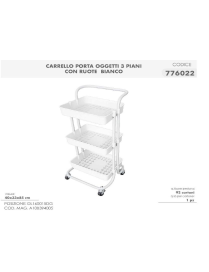 CARRELLO BIANCO 3 PIANI PORTAOGGETTI