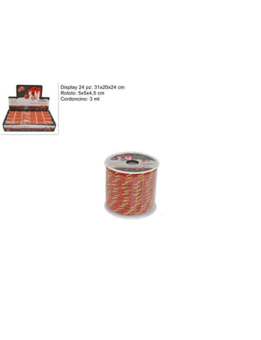 CORDONCINO 3MT BICOLORE ROSSO