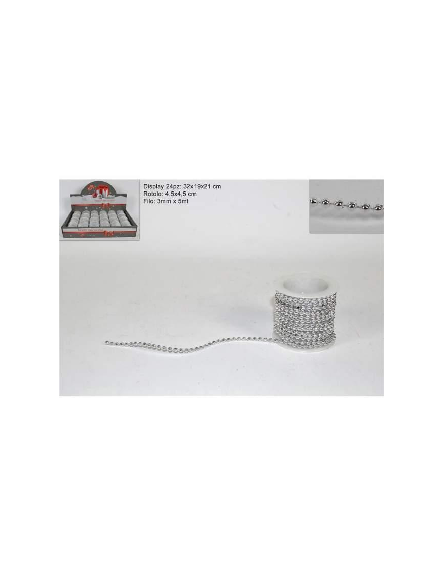 ROLL OF SILVER BEADING WIRE 5m