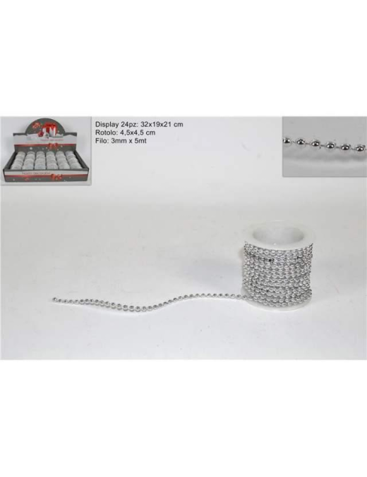 ROLL OF SILVER BEADING WIRE 5m