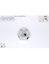 CAMPANELLA P/TEA-LIGHT ARG 8,5x7cm 3pz$$