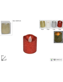 CANDELA LED  ASS GLITTER 4,5cm