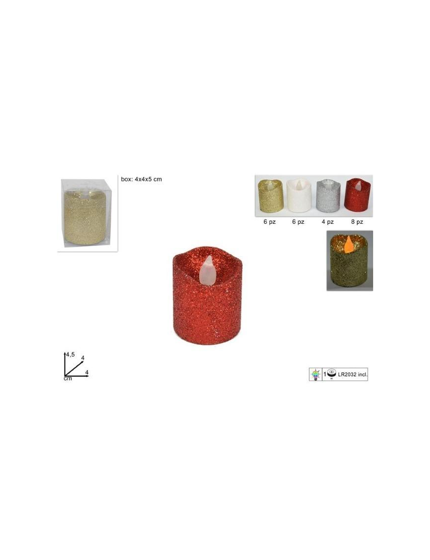 ASS GLITTER LED CANDLE 4.5cm