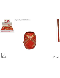 NASTRO RAFFIA BICOLOR 10mt ROSSO/ORO