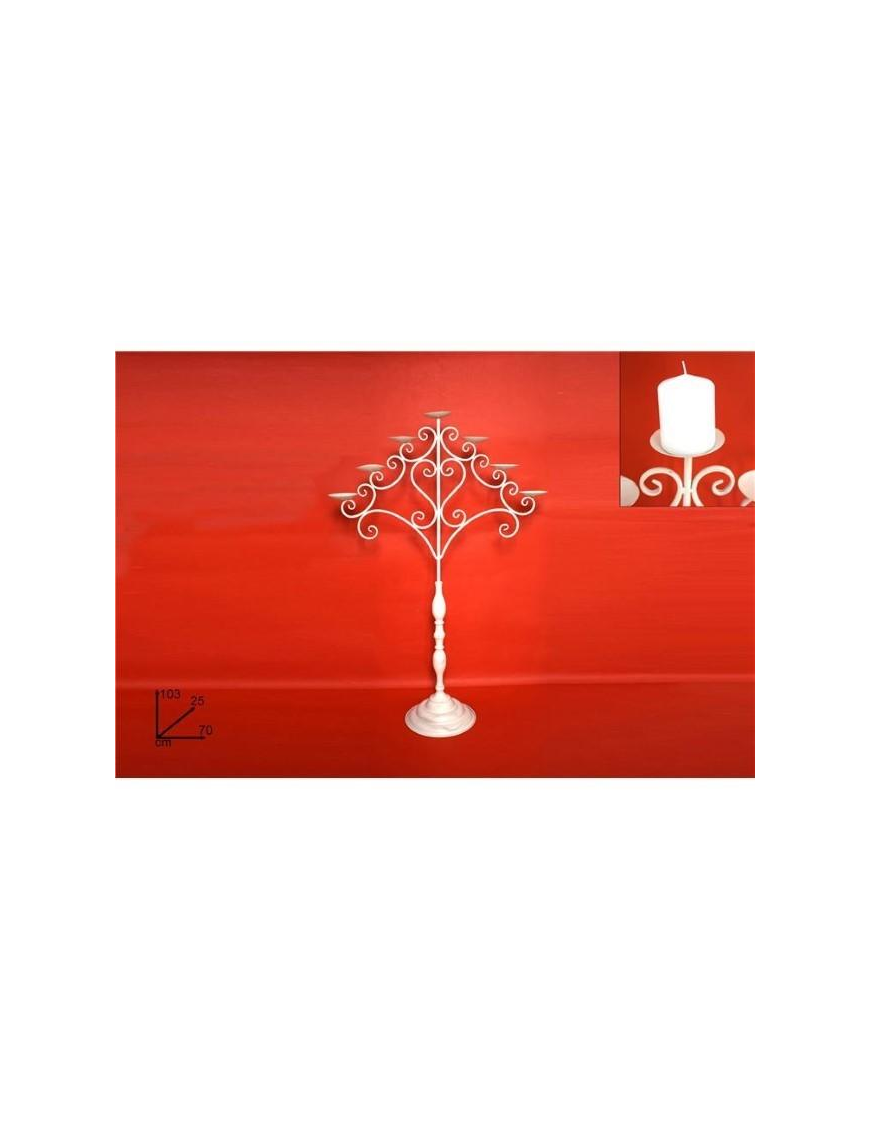 CANDELIERE FERRO ANTIC.  7P. 103cm $$