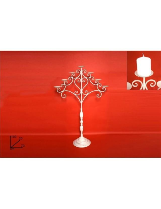 CANDELIERE FERRO ANTIC.  7P. 103cm $$