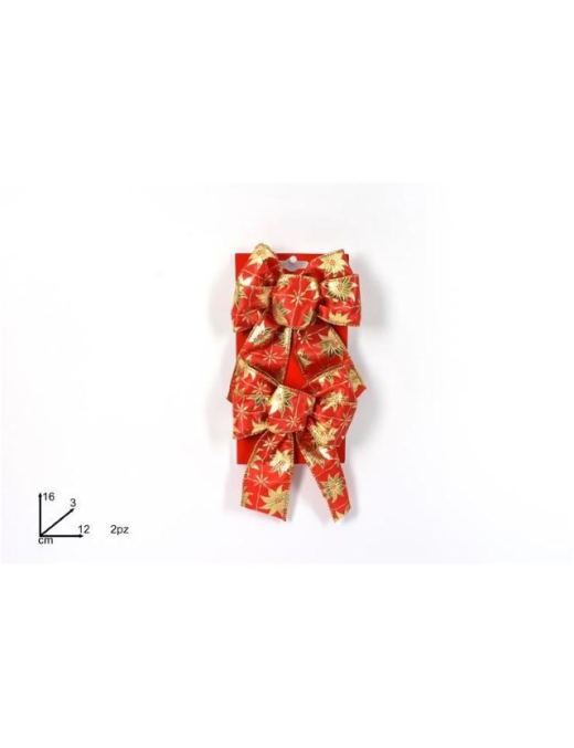 L.STELLA ORO FIOCCO ROSSO 16cm 2pz$$