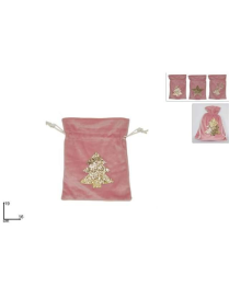 SACCHETTO VELLUTO ROSA 19x15,5cm