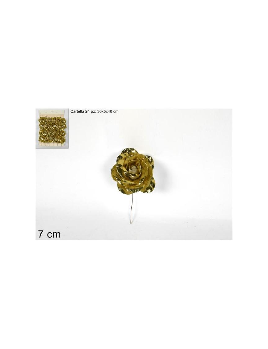 ROSA LAMINATA ORO  7cm $$