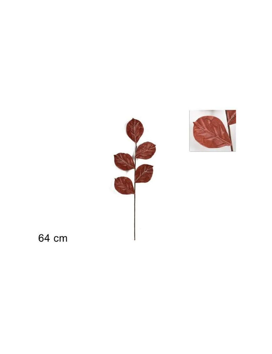 STEM WITH PINK VELVET LEAVES 64cm