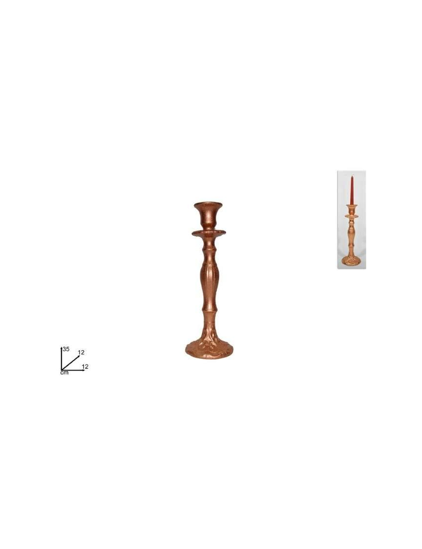 PORTACANDELA GLITTERATO BRONZO 35cm
