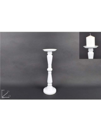 WHITE METAL CANDLE HOLDER 41cm