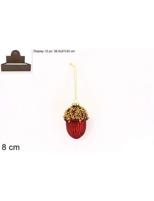 GHIANDA IN VETRO ROSSO 8cm
