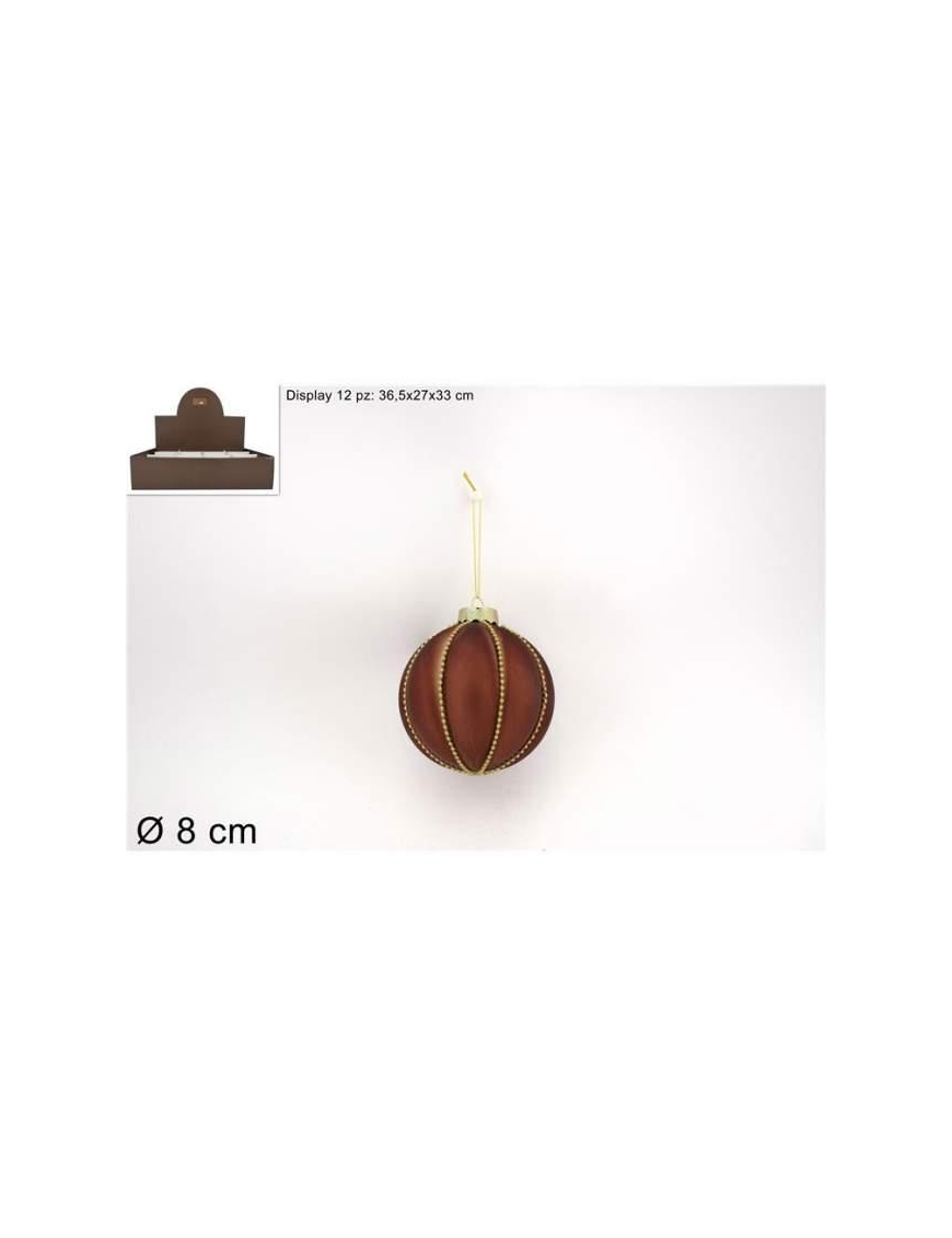 SFERA IN VETRO MARRONE OPACO 8cm