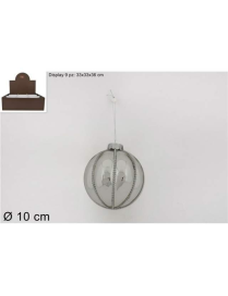 POLISHED SILVER GLASS BALL 10cm