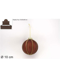 SFERA IN VETRO MARRONE OPACO 10cm