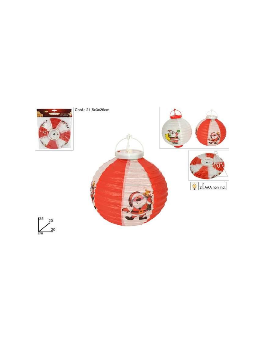 LANTERNA CARTA BABBO NATALE 20cm $$