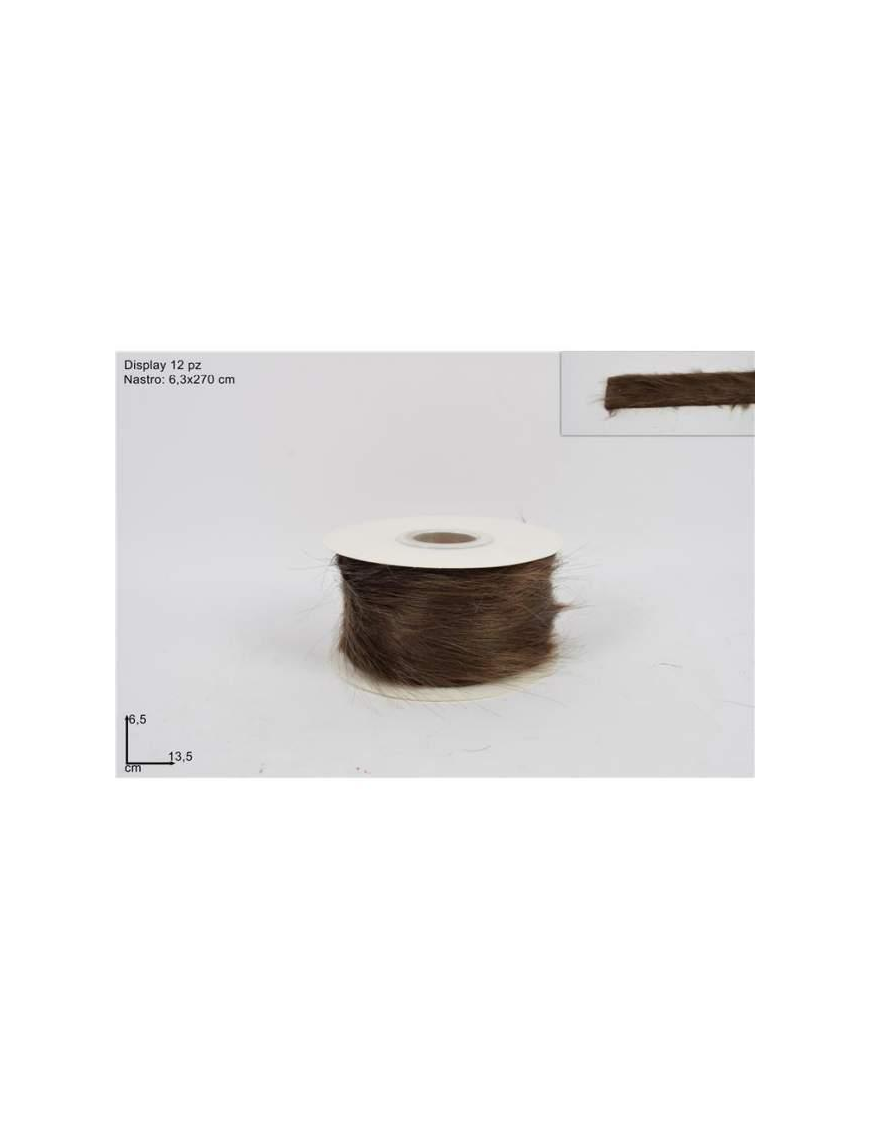 BROWN FUR RIBBON 6.3x270cm
