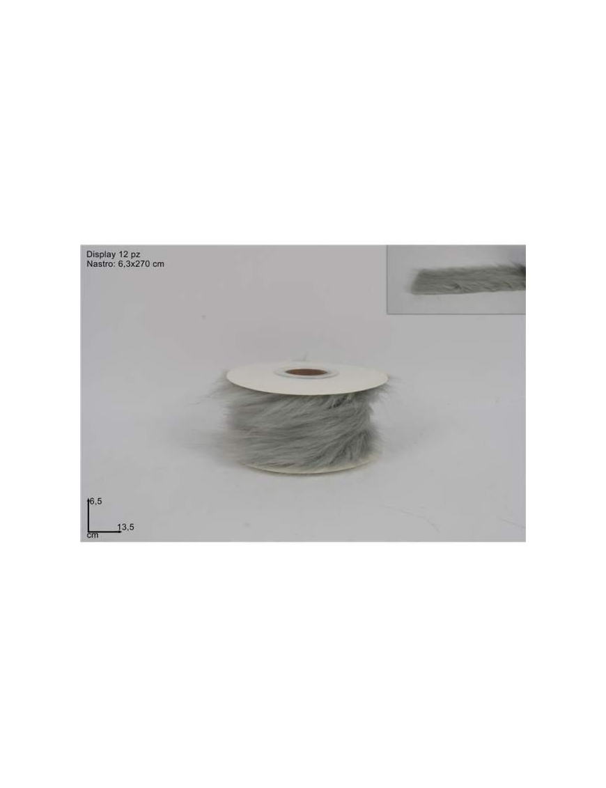 GRAY FUR RIBBON 6.3x270cm