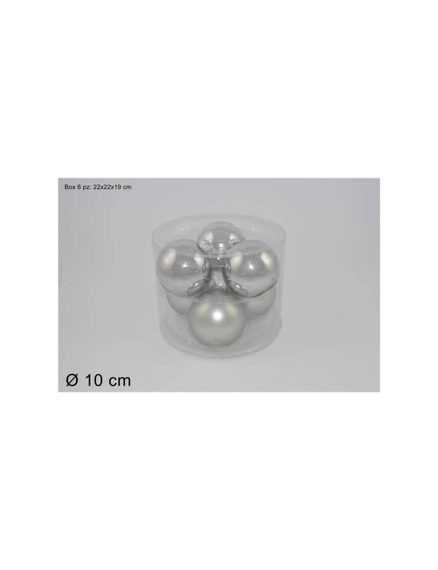 L.VETRO LUC/OPAC ARGEN SFERE 10cm 6pz$$